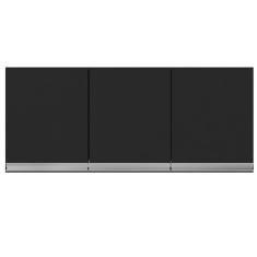 Imagem de Armário Aéreo Cozinha 3 Portas 120 Cm Preto Fosco