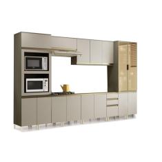 Imagem de Kit de Cozinha Modulada 8 Peças Connect (2 Armários + 2 Balcões + 2 Paneleiros + 2 Complementos) C7P02 Duna/Cristal - Henn