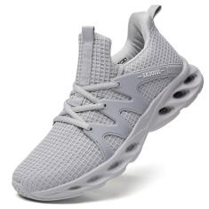 Imagem de TSIODFO Tênis masculino de corrida tênis esportivo para caminhada, Cinza claro, 42