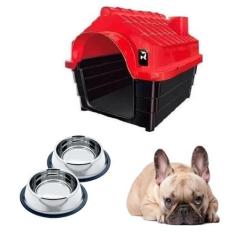 Imagem de Casinha Plástica Pet P/ Cães N2 + 2 Comedouro Chalesco 150ML - MecPet