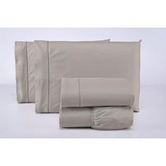 Imagem de Lençol Avulso Queen Com Elástico 200 Fios 100% Algodão Macio (Bege)