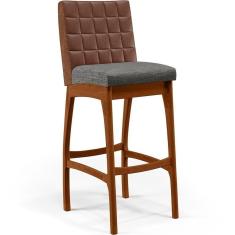Imagem de Banqueta Alta Cozinha B04 Marrom Cinza Escuro
