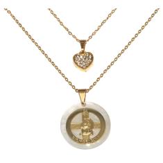 Imagem de Colar Duplo Biomedicina Biomédica Folheado Ouro 18k