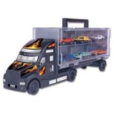 Caminhão Iveco De Brinquedo Carreta Toras De Madeira de Plastico