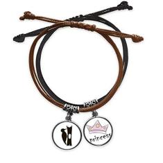 Imagem de DIYthinker Pulseira preta Woodpecer Animal Portrayal Pulseira de couro com corrente de mão