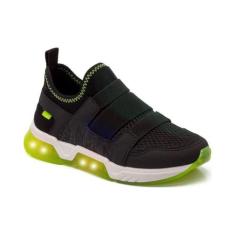 Imagem de Tênis Infantil Klin Light Led Menino - Preto e Verde