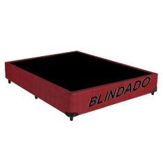Imagem de Base Box Casal Blindado Suede Vermelho