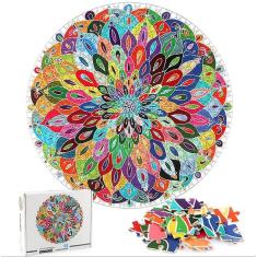 Imagem de Mandala Colorida Quebra-cabeça Forma Única Peças Quebra-cabeça Anúncio
