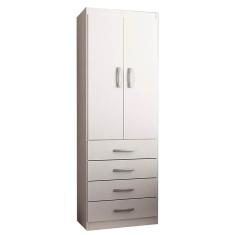 Imagem de Guarda Roupa Solteiro Camiseiro 2 Portas 4 Gavetas Evidencia Cor Branco