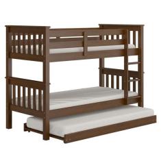 Imagem de Treliche Solteiro Juvenil Com Escada Fixa Bliss P05 Castanho Acetinado