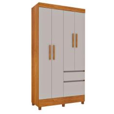 Imagem de Guarda-Roupa Solteiro Oregon Ii 4 Pt 2 Gv Cinamomo E Off White - Tcil