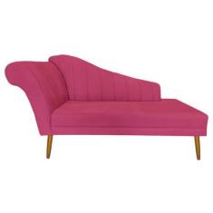 Imagem de Recamier Divã Pés Palito Para Sala Cecilia 1.60cm Corano Rosa Pink -