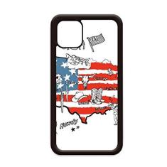 Imagem de Mapa dos Estados Unidos Ilustração Palavra Liberdade para iPhone 11 Pro Max Capa para Apple Mobile Case
