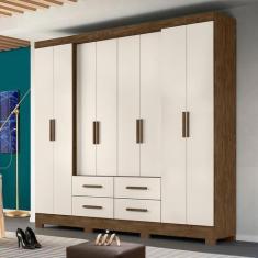 Imagem de Guarda Roupa 8 Portas San Lorenzo Plus Castanho Wood Baunilha 941391 M