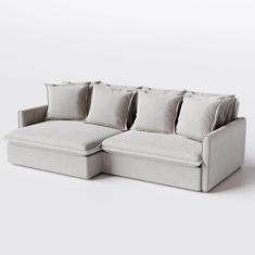 Imagem de Sofá Cama Bariloche 1,80m em Linho Safira Off White - Home Mobily