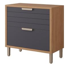 Imagem de Balcão De Cozinha 100%Mdf 80Cm 1 Porta Basculante 1 Gaveta Eloise Mgm Móveis Freijó/Titanium