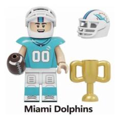 Imagem de Boneco Blocos De Montar Futebol Americano Miami Dolphins - Mega Block