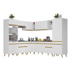 Imagem de Cozinha Completa de Canto Veneza Gw Multimóveis Mp2046 com Armário e Balcão Branca