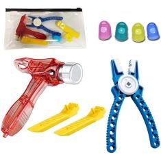 Imagem de Kit de Ferramentas para Blocos de Construção - Compatível com Lego e Technic - Separador, Martelo, Alicate e Aperto