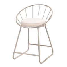 Imagem de Banqueta Sunset Baixa Cadeira Metal Champanhe Luxo Champanhe/Off White