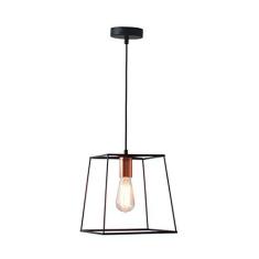 Imagem de Pendente Em Metal Na Cor  Fosco E Com Capa Do Soquete Na Cor Cobre, Medindo 20x20cm, Com Soquete 1xe27, Com Potencia Maxima De 40w New Line 