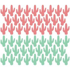 Imagem de Adesivo De Parede Cactos Verde E  52Un 5X9Cm