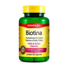 Imagem de Biotina Cabelo Unhas E Vitaminas + Acido Folico 60 Capsulas - Maxinutr