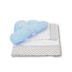 Imagem de Jogo De Lençol De Mini Cama Carinho Azul 4 Peças - Minha Casa Baby