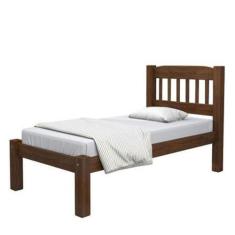 Imagem de Cama Solteiro Madeira Maciça Itália- Castanho - Digo.Casa