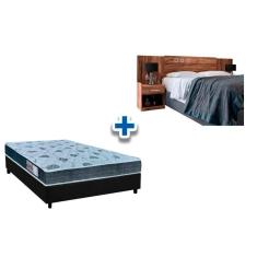 Imagem de Cama Box Casal CRC + Colchão D45 Cecina + Cabeceira Plus Atacama-Jatobá