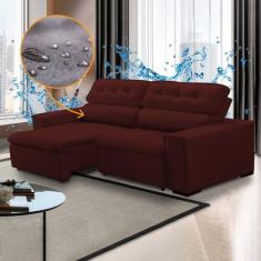 Imagem de Sofá Retrátil e Reclinável Impermeável 4 Lugares Chicago 230 Cm Veludo