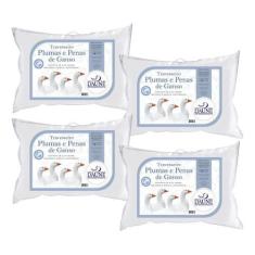 Imagem de Kit 4 Travesseiro 12cm de altura - Penas e Plumas - Daune