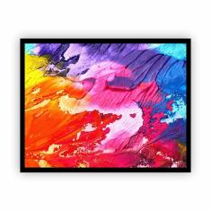 Imagem de Quadro Canvas Premium Abstrato Pincelada Com Moldura 90X60Cm