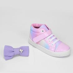 Imagem de Tênis Infantil Tininha Floral Cano Médio Menina-Feminino