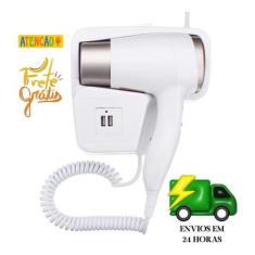 Imagem de Secador Cabelo Banheiro Casa Academia Doméstico Usb 110/220V - Br