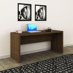 Imagem de Mesa Escrivaninha Grande para Computador Amplo Espaço 163x60cm Nogal