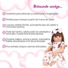 Imagem de Boneca Bebê Reborn Siliconado 14 Itens Bolsa Maternidade - Cegonha Dol