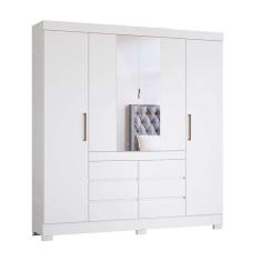 Imagem de guarda-roupa casal com espelho cadis 4 pt 6 gv branco