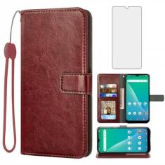 Imagem de Asuwish Compatível com carteira Hot Pepper Chilaca, protetor de tela de vidro temperado e capa flip de couro, suporte de cartão, acessórios de celular, capas de telefone para HPPL60A HPP-L60A 6,5