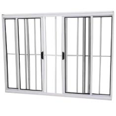 Imagem de Janela Vitro 4 Folhas Alumínio Branco 1.00 X 2.00 Modular com Grade