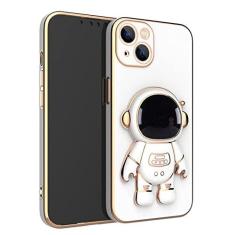 Imagem de Para iphone 14 capa de astronauta galvanizada capa dobrável para iphone 13 12 11 pro max mini xr xs max capa para iphone14, branca, para iphone 11pro