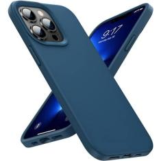 Imagem de OuXul Capa projetada para iPhone 13 Pro Max, capa protetora de silicone líquido à prova de choque com forro de microfibra macio antiarranhões, capa ultrafina de proteção contra quedas de 6,7 polegadas
