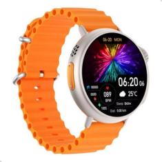 Imagem de Relogio Sportivo Smartwatch Inteligente HW3 Ultra Max Laranja Redondo 