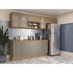 Imagem de Cozinha Completa com 5 Peças 3 Gavetas Nogueira/Cinza