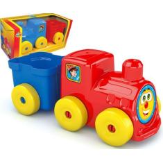 Imagem de Trem Locomotiva Carrinho Brinquedo Infantil Educativo - Ggb Brinquedos