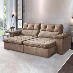 Imagem de Sofá Retrátil e Reclinável 3 Lugares 250cm Vancouver Bege