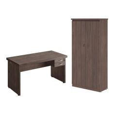 Imagem de Mesa 1200 Com Armario 2 Portas Alpha Freijo