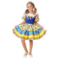 Imagem de Vestido Feminino Infantil São João Festa Junina Girassol - Fantasias C