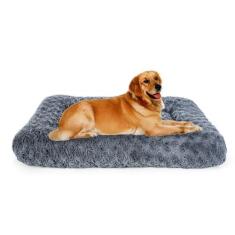 Imagem de Almofada para cama de cachorro para cães médios e grandes, tapetes de dormir de luxo para gatos de pelúcia rosa, serve para gaiola de canil, travesseiro antiderrapante para animais de estimação, cama