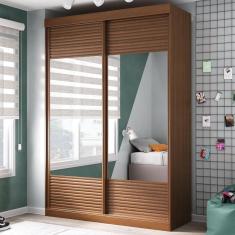 Imagem de Guarda Roupa Infantil 2 Portas com Espelho Samambaia Teen CabeCasa MadeiraMadeira Freijó